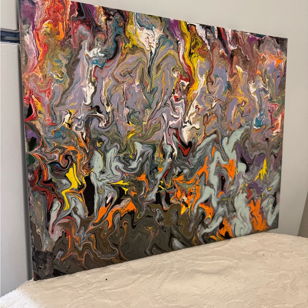 Abstract Swirl Art Painting‎ - Multicolor